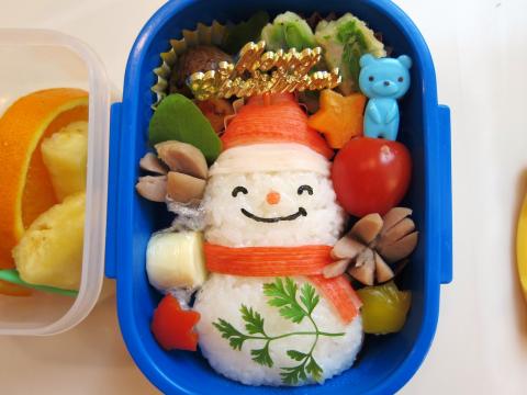クリスマス☆簡単！サンタさんの雪だるま弁当☆