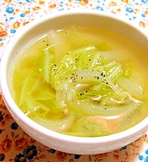 新玉ねぎとキャベツのやさしいコンソメスープ