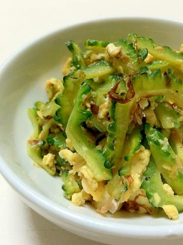 ◎お肉なし★チャンプル風ゴーヤ卵とじ