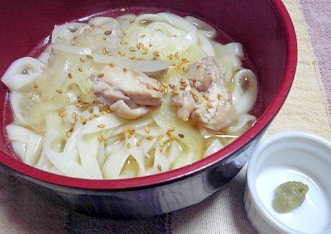あっさり鶏だしうどん♡柚子胡椒添え
