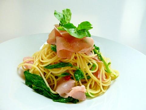 春の香り☆クレソンと生ハムのパスタ
