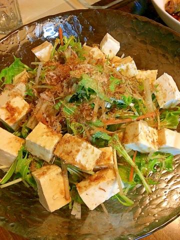 簡単☆豆腐と水菜のサラダ