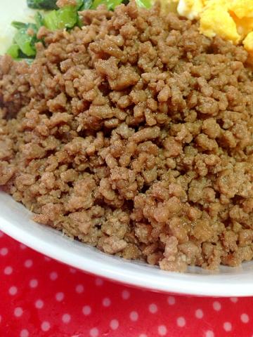 三色丼 冷凍常備に☆簡単 合挽きそぼろ