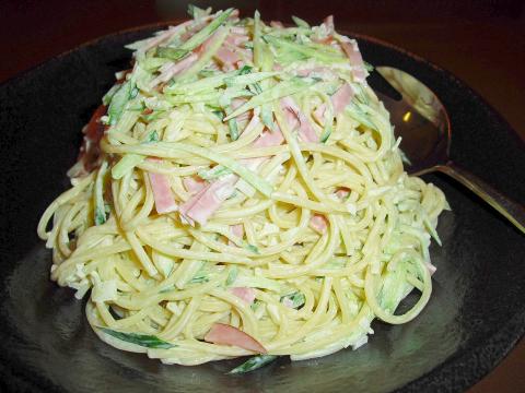 普通です♪我が家の“スパゲッティサラダ”